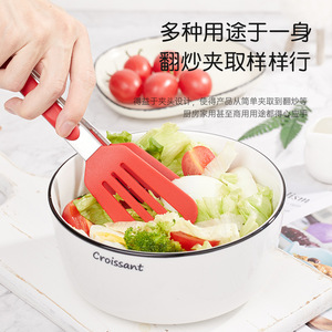 Custom Made <b>Silicone</b> Slotted Spatula Clip Red And Black Oven Safe For Steak Barbecue Kitchen <b>Tools</b> - Product Image 2