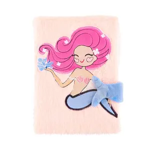 Carnet en peluche de dessin animé pour filles A5 personnalisé en usine Journal de sirène d'étudiant Cadeau pour enfants Livre moelleux