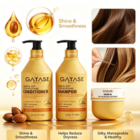 Shampooing, après-shampoing et masque capillaire hydratant en profondeur à l'huile d'argan, ensemble de 3 pièces, anti-frisottis pour cheveux secs et abîmés, étiquette privée OEM