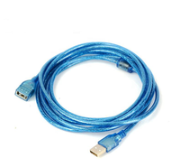 Kabel Ekstensi USB 2.0 Male to Female M/F Double Shielded (Foil Braided) Transparan Biru 1.5M