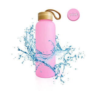 Bán Sỉ Cốc Thủy Tinh Rỗng 20Oz Thăng Hoa Chai Nước Cốc Cốc Cốc Cốc Màu Mờ Có Nắp Và Tay Cầm Bằng Tre - Product Image 6