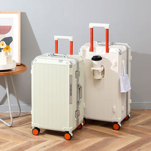 Valise cabine en fer, chariot à bagages, armoire de rangement, bagage cabine avec enveloppe métallique, valise grande taille pour femmes pour les voyages - Product Image 4