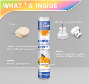 <span class=keywords><strong>1000mg</strong></span> Vc tablet özel etiket çok lezzet beslenme takviyesi <span class=keywords><strong>C</strong></span> vitamini efervesan tabletler OEM/ODM - Product Image 2