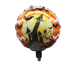 Wholesale Cartoon Ballons Globos Happy Halloween Pumpkin Bat Ghost Boo Foil Inflatables Balloons Castle