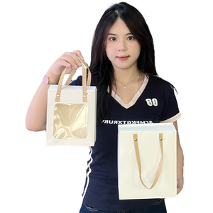 Sacchetto di Carta Personalizzato con Logo Stampato, Finestra Trasparente e Nastro, per Compleanni, Shopping, Matrimoni, Confezione Regalo - Product Image 5