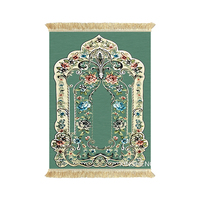 Tapis de prière musulman écologique turc pour mosquée, couverture de prière verte pour la prière et le culte