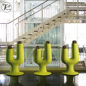 庭のモールや床用人工花の手で刻まれた仕上げのモダンな立ちグラスファイバーツリーフラワープランターポット - Product Image 6