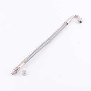 Tube d'extension métallique tressé en acier inoxydable pour gonflage de pneus de voiture, camion, bus avec courbure à 90 degrés - Product Image 1
