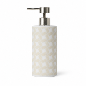 Dispensador de Loción de Resina Geométrico Neutral Personalizado OEM/ODM, Dispensador de Jabón Blanco para Encimera de Baño - Product Image 3