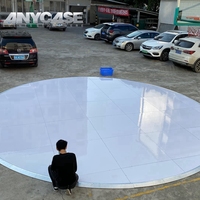 Plancher de danse circulaire sans joint blanc brillant de 20 pieds de diamètre, 6 m, SICO Cam-lock, plancher de danse rond portable sans joint pour événements