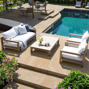 Conjunto de Sofás de Jardim de Teak Moderno e Luxuoso, Mobiliário de Pátio em Estilo Vitoriano para Hotéis e Apartamentos - Product Image 1