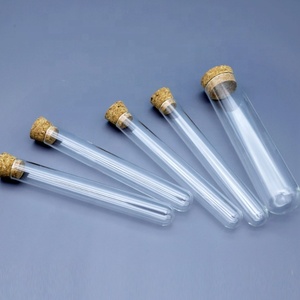 Tubo de ensayo de fondo redondo de vidrio de borosilicato Tiandi Lab 18*180mm con corcho - Product Image 3