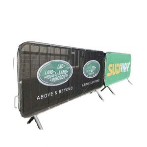 Custom Printed Mesh Crowd Control Barricade <b>Cover</b> Advertising Barrier Banner Metal Crowd Control Fence <b>Cover</b> Sports Exhibition - Product Image 4