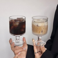 6Pcs Whisky Verres À Vin 10Oz Vintage Tournesol En Relief Boire Verre Tasses Dessert Ménage Eau Jus Tasse Gobelet