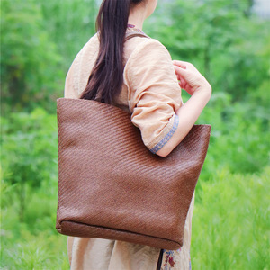 Rattan Tote <b>Bag</b> <b>Large</b> Brown Straw Bohemian Style Women's <b>Beach</b> <b>Bag</b> - Product Image 1