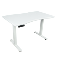 Cadre de bureau électrique réglable en hauteur à double moteur, 2 niveaux, blanc, durable, avec poutre télescopique, ergonomique, pour position assise ou debout