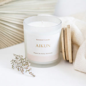 เทียนหอมอโรมาเธอราพีจากโรงงาน AIKUN โดยตรง ไร้ควัน เป็นมิตรกับสิ่งแวดล้อม เทียนในขวดแก้วหรูหรา สำหรับงานแต่งงาน ชุดของขวัญ - Product Image 2