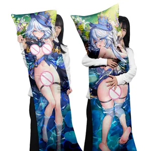 Preisgünstige Anime-Anpassung Genshin Impact Furina-Fokaler Körperkissenetui nicht zensiert bedruckt Dakimakura