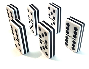 Set di Domino Ecologico in Acrilico RTS Double 6 Six, Dimensione 5414, Nero e Bianco, Cinque Strati, Scatola Personalizzata con Logo, Prodotto in Cina - Product Image 3