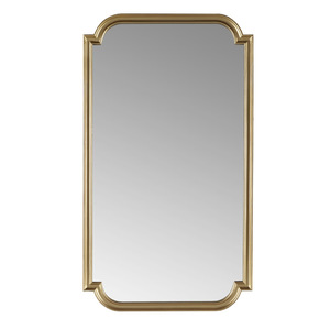<b>Gold</b> Scalloped Wall <b>Mirror</b> Rectangular Framed <b>Mirror</b> For Entryway Or Bedroom Decor - Product Image 3