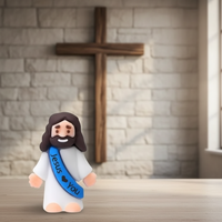 Kleine Jesus-Figuren Originelles Design Jesus Liebt Dich Mini Gummi-Jesus-Spielzeuge zum Verstecken Religiöse Party-Geschenke Sonntagsschule