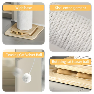 <span class=keywords><strong>Arbre</strong></span> <span class=keywords><strong>à</strong></span> <span class=keywords><strong>chat</strong></span> en bois extra-large pour l'Europe avec tapis antidérapants et jouet boule en peluche, griffoir pour <span class=keywords><strong>chat</strong></span> en bois, liquidation - Product Image 6