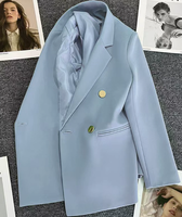 Veste de Costume Élégante pour Femme, Nouvelle Version Coréenne Printemps-Automne 2026, Style Célébrité Internet, Double Boutonnage, pour Affaires