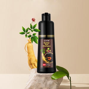 MOKERU Ginseng 250ml Champú para teñir el cabello Permanente Negro Tinte para el cabello 100% Cubierta Champú para cabello blanco para uso doméstico - Product Image 2