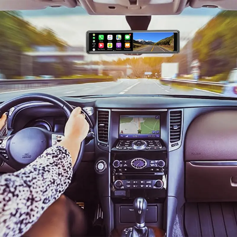 11,26 Zoll 4k 1080p Auto DVR Rückspiegel Carplay Android Auto Support Dual Wifi Dash Cam vorne und hinten 4k Auto Recorder