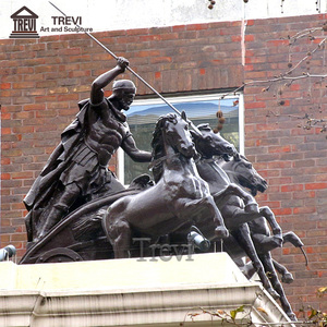 <span class=keywords><strong>Escultura</strong></span> <span class=keywords><strong>Griega</strong></span> Clásica de Bronce de un <span class=keywords><strong>Hombre</strong></span> en Carro y Caballo, Técnica de Fundición - Product Image 6