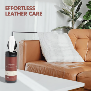 200 pièces de lingettes de conditionneur de nettoyant pour cuir adoucissant et protégeant les sacs à main sièges de voiture de la décoloration des fissures - Product Image 1