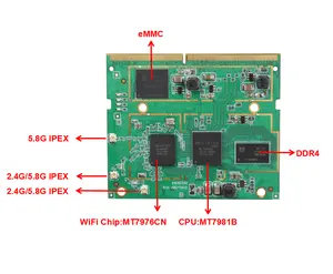 ODM Wifi6 5.8G Modul 802.11ax Wireless Bt AX3000Mbps Gateway Iot Server Wi-fi MT7981B Router Wifi Module 2.5Gpbs Wifi Module