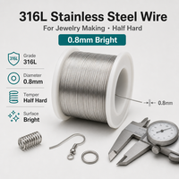 Fil en acier chirurgical 316L 0,5 mm, calibre 18 à 28, semi-dur, brillant, résistant à la corrosion, sans ternissement, haute résistance, pour soudage et pliage