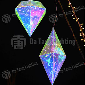 Pendentif de Noël de luxe multicolore en forme de diamant pour centres commerciaux, hôtels et intérieurs saisonniers haut de gamme - Product Image 2