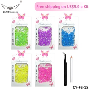 Cristales de Vidrio para Decoración de Uñas, Diseño Plano, Pedrería de Fantasía para Uñas, <span class=keywords><strong>Cristal</strong></span> para Uñas, Envío Gratuito, Venta al por Mayor - Product Image 2