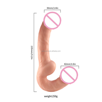 Dildo Doble sin Tirantes, Largo, de Gelatina, Realista, Flexible, con Doble Extremo, Pene Grande para Mujeres, Masturbador, Juguetes Sexuales para Lesbianas, Precio de Fábrica