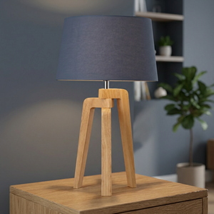 โคมไฟตั้งโต๊ะ LED ไฟฟ้าไม้ E27 ห้องนอนทันสมัยอ่านหนังสือตกแต่งขนาดใหญ่ - Product Image 4