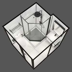 Module de douche préfabriqué personnalisé et prêt à l'emploi, conception de salle de bain indépendante de luxe pour hôtel, avec toilettes - Product Image 1