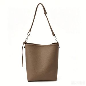 Lady'S High-End Small Bucket Bag Fashionable Pu Shoulder Bags With Zipper Closure Waterproof <b>Medium</b> Hardness <b>Handbags</b> - Product Image 5
