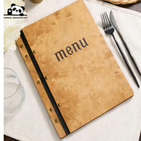 Couverture de menu personnalisée, porte-menu, logo personnalisé pour restaurant, carte de menu en bois contreplaqué, panneau de menu