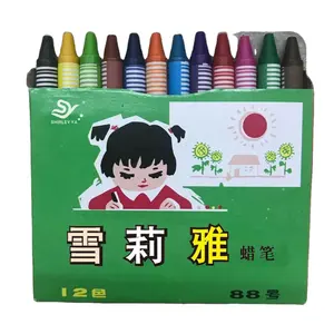 SHIRLEY YA krayon lilin tidak beracun warna cerah untuk anak-anak Set alat tulis kecil pensil arang warna Pastel lukisan seni