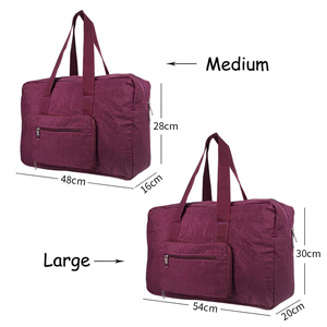 Portable Foldable Travel Duffel Bag Large Capacity Trolley <b>Case</b> Solid Color Outdoor Storage Bag Purple - Product Image 5