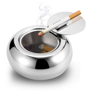 Custom Push Down Metal Custom Ashtray With Cover Rotating Cigar Ashtray Stainless Steel Ashtray