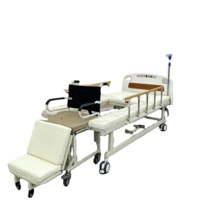Lit d'hôpital manuel multifonctionnel de luxe avec fauteuil roulant pour usage domestique et hospitalier