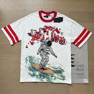 Camiseta de Algodón Grueso con Estampado Vintage para Hombre, Estilo Urbano Desgastado, Camiseta Gráfica Oversize, Top de Moda Personalizado - Product Image 4