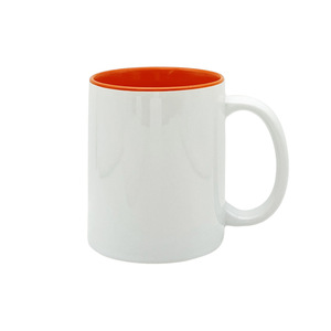 Ceramic <b>Mug</b> 11oz White With Blue Interior Sublimation Ready Blank For Heat Transfer Printing - Product Image 5