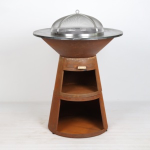 Brasero Plancha de Patio 2026 Élégant et Simple à Structure KD, en Acier Corten Durable, avec Bac à Bois et Rangement pour <span class=keywords><strong>Bûches</strong></span> - Product Image 4