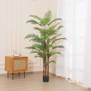 JWS3677 Planta de <span class=keywords><strong>Palma</strong></span> artificial a gran escala planta verde de seda y <span class=keywords><strong>Palma</strong></span> de plástico artesanías de oficina - Product Image 2