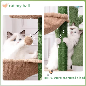 <span class=keywords><strong>Arbre</strong></span> à <span class=keywords><strong>chat</strong></span> mignon en forme de cactus pour chatons, griffoir pour chats d'intérieur, en bois écologique et sisal, petite tour verte pour <span class=keywords><strong>chat</strong></span> avec balles - Product Image 3