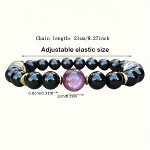 Bracelet de protection d'empathie, bouclier d'aura, absorbe la négativité, « le manteau de pluie de l'émpath », cristal de tourmaline noire, guérison par l'empathie - Product Image 6